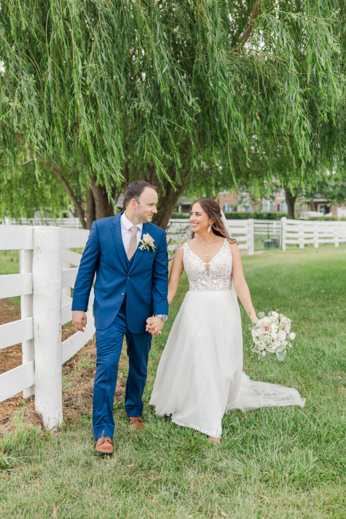 A bride and groom walk hand in hand under a willow tree.

Central Illinois Wedding Photographer. 

Photos by Amanda Banik Photography