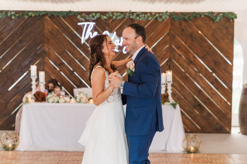 A bride and groom share their first dance at Northfork Farms. 

Photos by Amanda Banik Photography