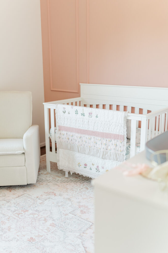 An image of a baby girl's nursery. Central Illinois Newborn Photographer. Amanda Banik Photography