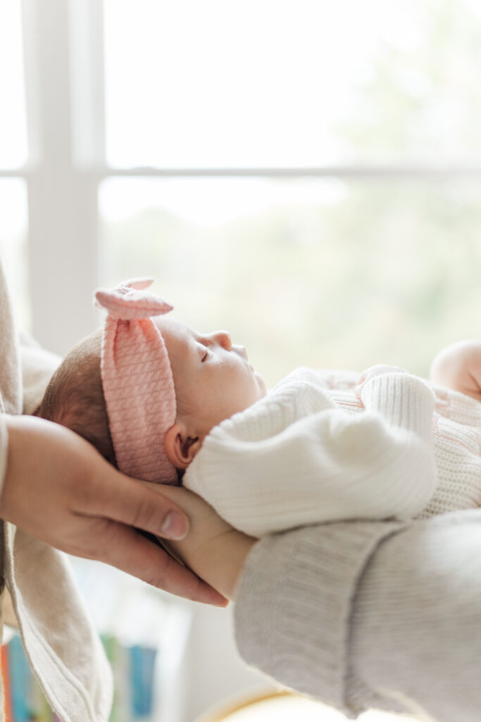 A sweet image of a newborn girl. Central Illinois Newborn Photographer. Amanda Banik Photography